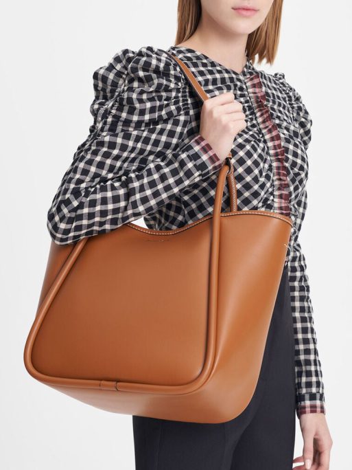 C&K Tubular Slouchy Tote Bag - Cognac - Image 4