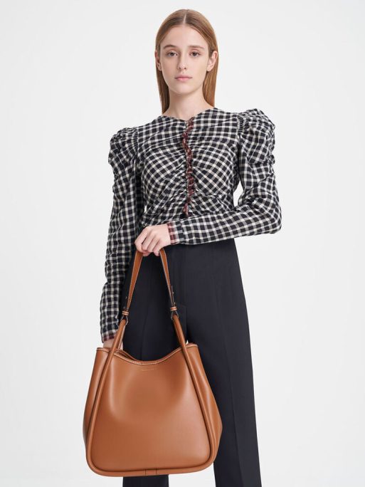C&K Tubular Slouchy Tote Bag - Cognac - Image 6