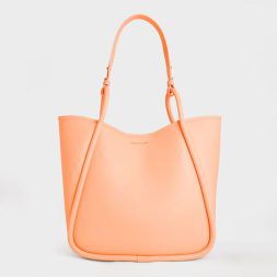 C&K Tubular Slouchy Tote Bag - Orange