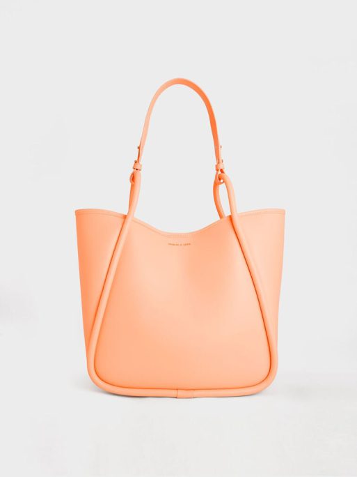 C&K Tubular Slouchy Tote Bag - Orange