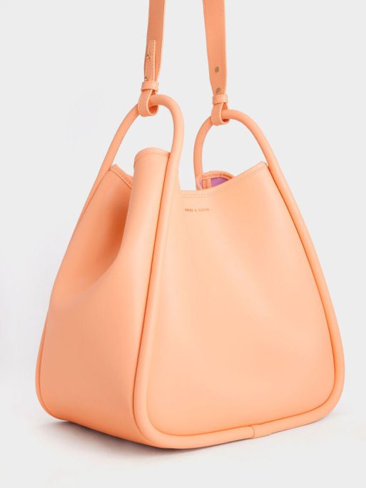 C&K Tubular Slouchy Tote Bag - Orange - Image 2