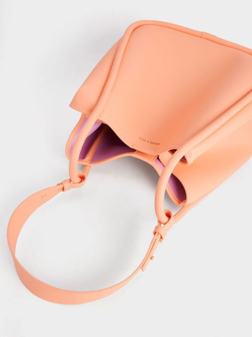 C&K Tubular Slouchy Tote Bag - Orange - Image 3