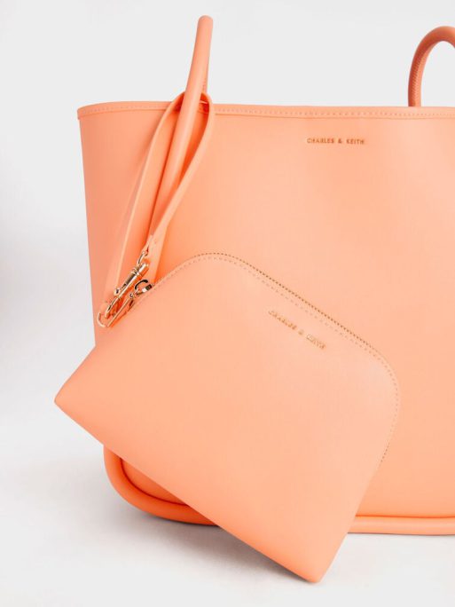 C&K Tubular Slouchy Tote Bag - Orange - Image 4