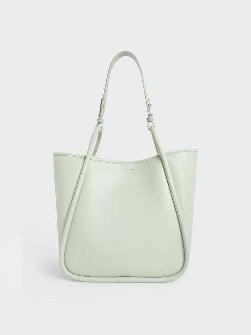 C&K Tubular Slouchy Tote Bag - Mint Green