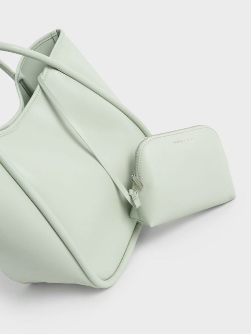 C&K Tubular Slouchy Tote Bag - Mint Green - Image 5