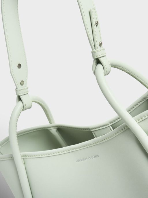 C&K Tubular Slouchy Tote Bag - Mint Green - Image 6