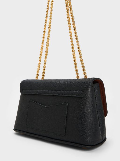 C&K Alcott Push-Lock Chain Bag - Black - Image 6