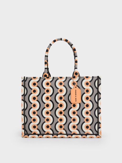 C&K Jump Print Tote Bag - Taupe