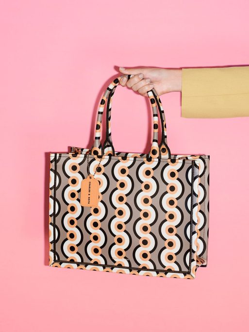 C&K Jump Print Tote Bag - Taupe - Image 2