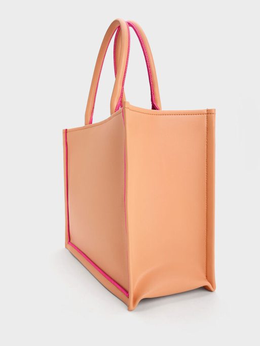 C&K Jump Contrast-Trim Tote Bag - Orange - Image 3