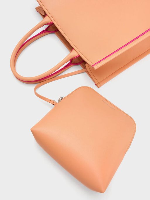 C&K Jump Contrast-Trim Tote Bag - Orange - Image 4