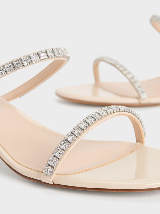 C&K Ambrosia Gem-Embellished Mules - Cream - Image 4