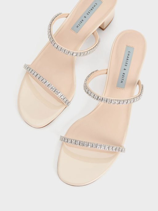 C&K Ambrosia Gem-Embellished Mules - Cream - Image 5