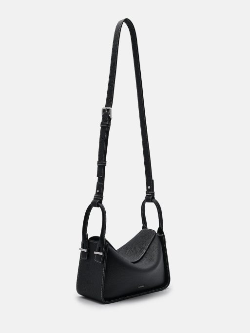 PEDRO Demi Leather Shoulder Bag - Black - Image 4