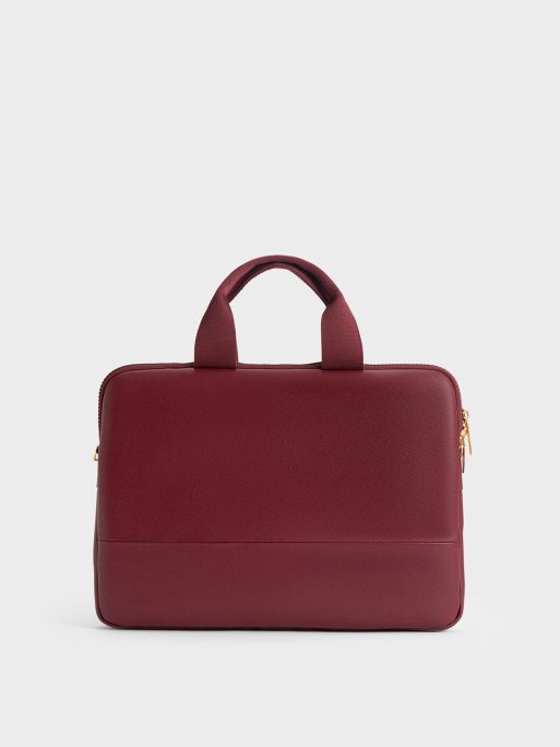 C&K Textured Laptop Bag - Burgundy