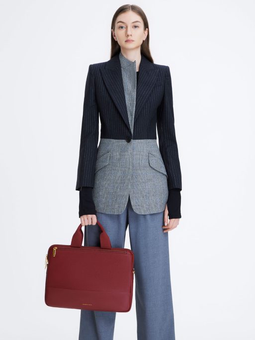 C&K Textured Laptop Bag - Burgundy - Image 4