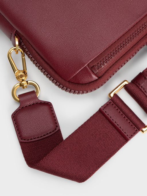 C&K Textured Laptop Bag - Burgundy - Image 6