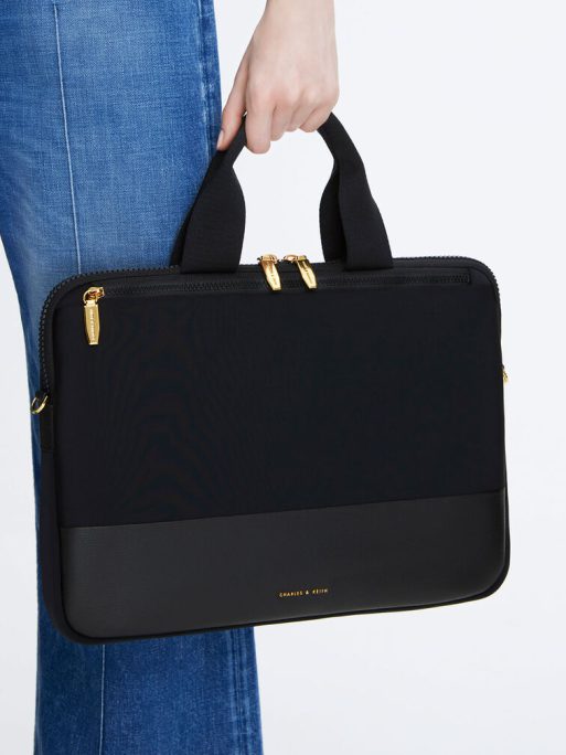 C&K Textured Laptop Bag - Black - Image 2