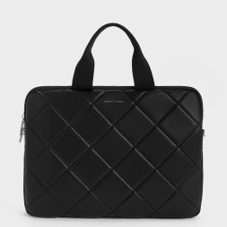 C&K Aubrielle Quilted Laptop Bag - Noir