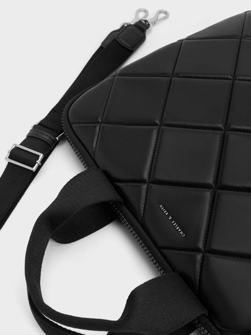 C&K Aubrielle Quilted Laptop Bag - Noir - Image 4