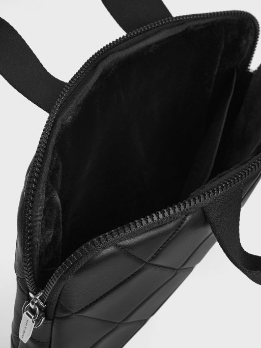 C&K Aubrielle Quilted Laptop Bag - Noir - Image 5