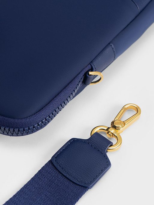 C&K Textured Laptop Bag - Navy - Image 3