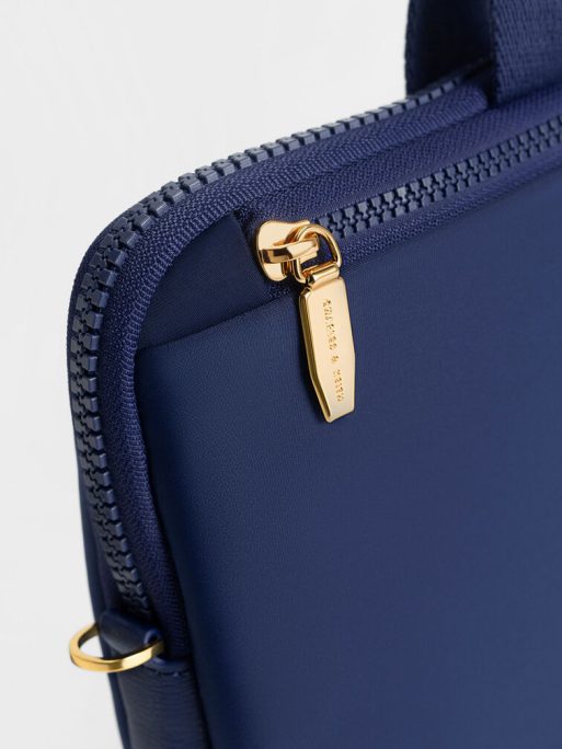 C&K Textured Laptop Bag - Navy - Image 4