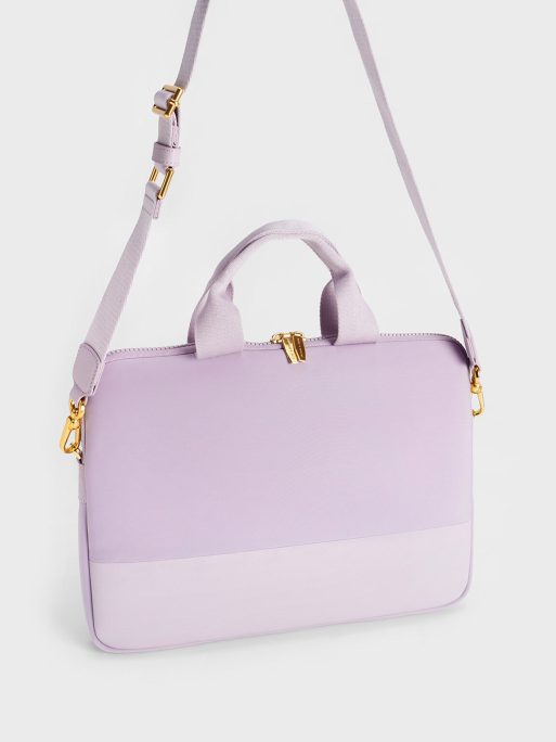 C&K Textured Laptop Bag - Lilac - Image 2