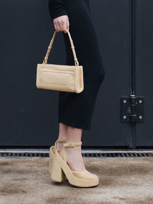 C&K Loey Textured Shoulder Bag - Beige - Image 2