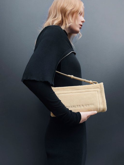 C&K Loey Textured Shoulder Bag - Beige - Image 4