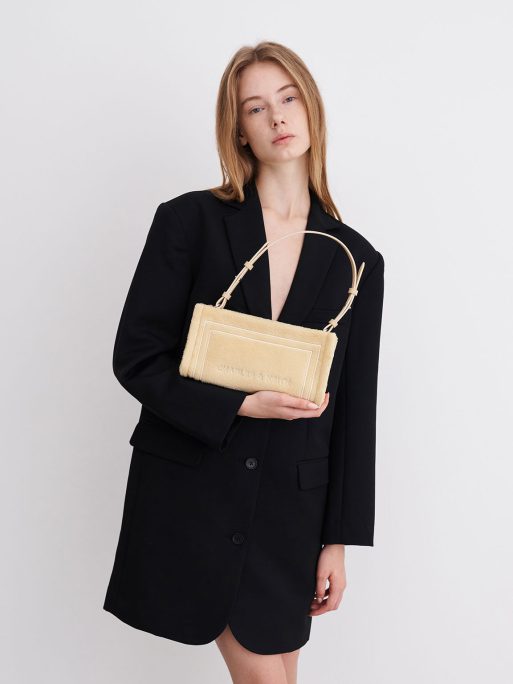 C&K Loey Textured Shoulder Bag - Beige - Image 9
