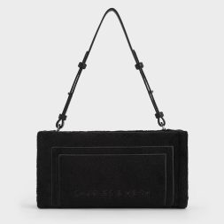 C&K Loey Textured Shoulder Bag - Black