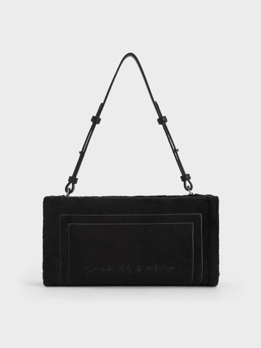 C&K Loey Textured Shoulder Bag - Black