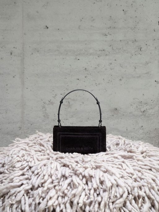 C&K Loey Textured Shoulder Bag - Black - Image 6