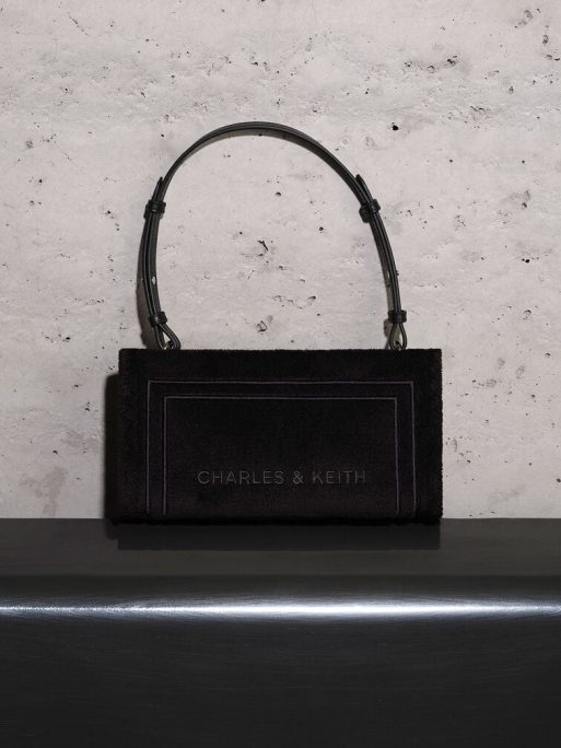 C&K Loey Textured Shoulder Bag - Black - Image 8
