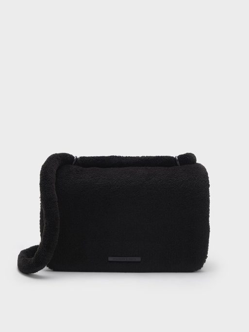 C&K Loey Textured Crossbody Bag - Jet Black