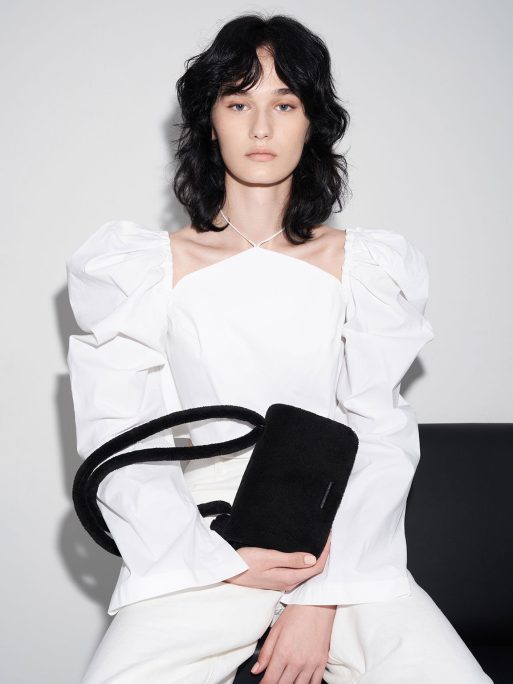 C&K Loey Textured Crossbody Bag - Jet Black - Image 2