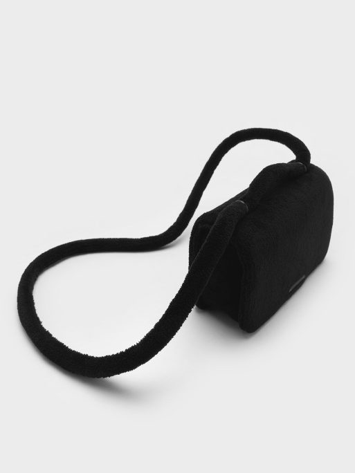 C&K Loey Textured Crossbody Bag - Jet Black - Image 5