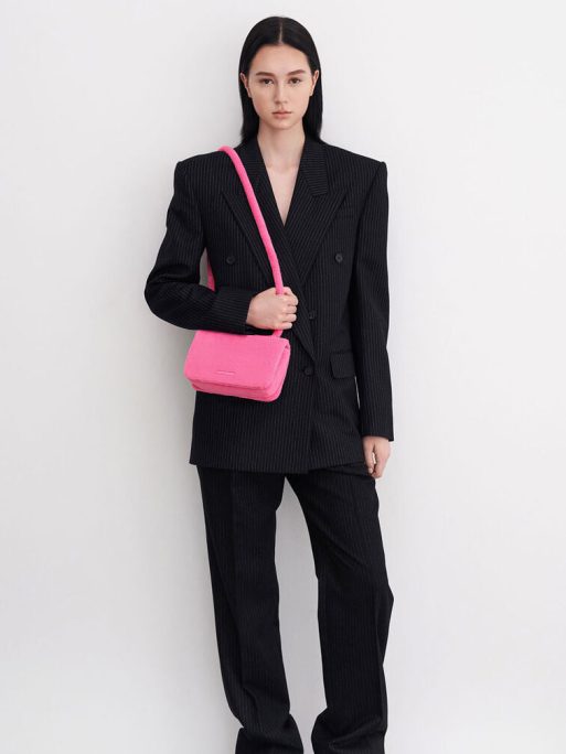 C&K Loey Textured Crossbody Bag - Pink - Image 2