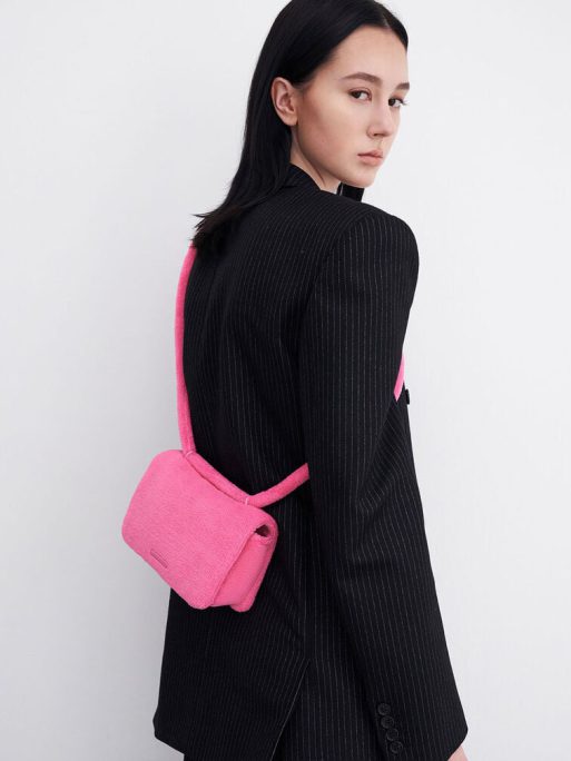 C&K Loey Textured Crossbody Bag - Pink - Image 4