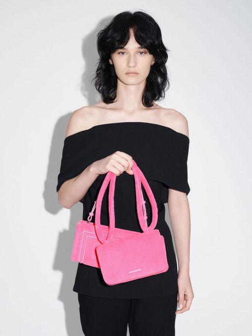C&K Loey Textured Crossbody Bag - Pink - Image 9