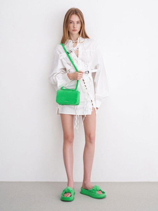C&K Loey Textured Crossbody Bag - Green - Image 10