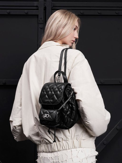 C&K Aubrielle Quilted Backpack - Noir - Image 2
