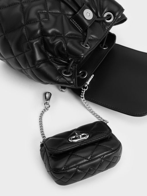 C&K Aubrielle Quilted Backpack - Noir - Image 6