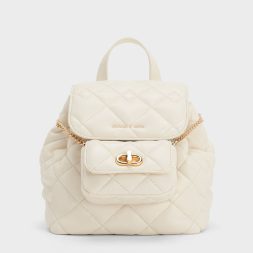C&K Aubrielle Quilted Backpack - Cream
