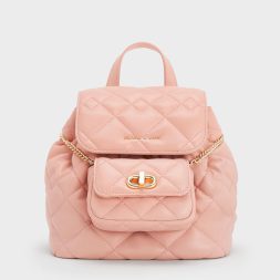 C&K Aubrielle Quilted Backpack - Pink