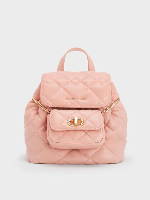 C&K Aubrielle Quilted Backpack - Pink