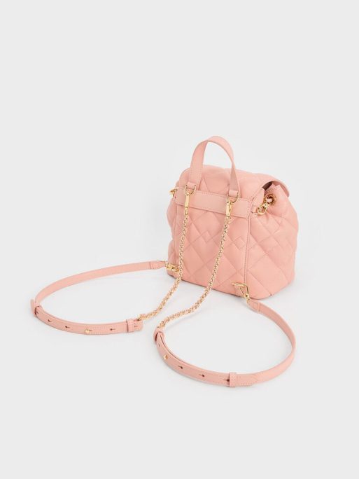 C&K Aubrielle Quilted Backpack - Pink - Image 3