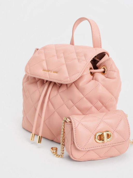 C&K Aubrielle Quilted Backpack - Pink - Image 4