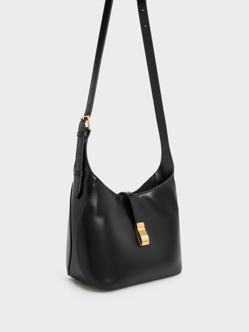 C&K Wisteria Belted Shoulder Bag - Black - Image 2